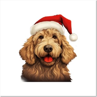 Christmas Goldendoodle Posters and Art